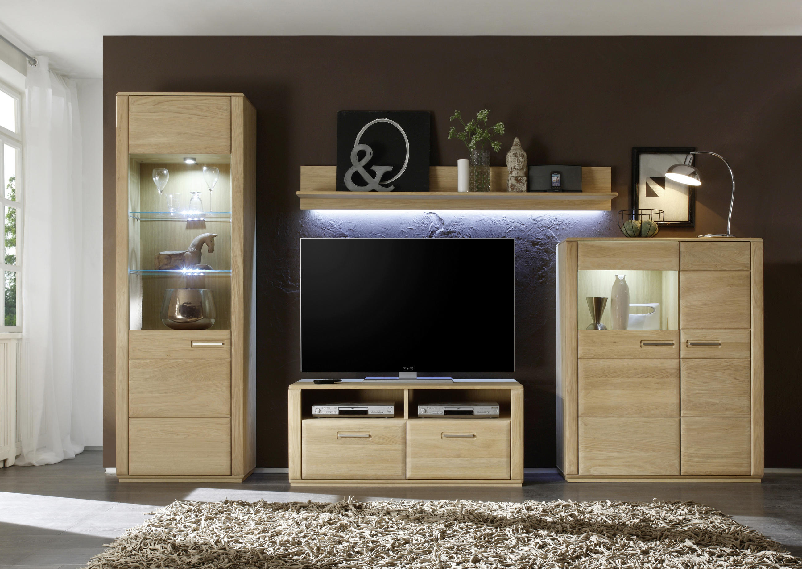 TV-ELEMENT - Eichefarben, Design, Holz/Holzwerkstoff (124/50/51cm) - Livetastic