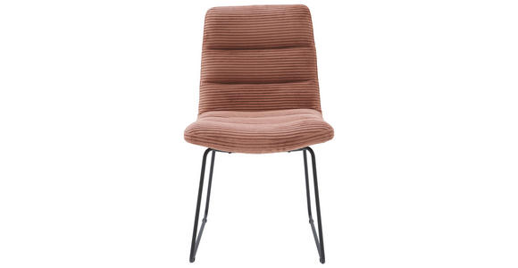 STUHL - Rostfarben/Schwarz, Design, Textil/Metall (52/88/66cm) - Dieter Knoll