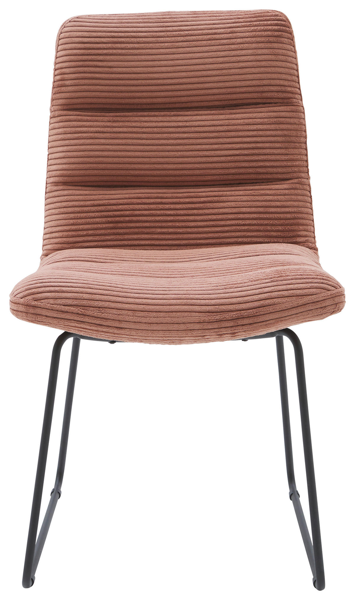 STUHL  in Cord  - Rostfarben/Schwarz, Design, Textil/Metall (52/88/66cm) - Dieter Knoll