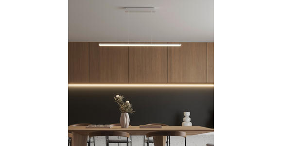 LED-HÄNGELEUCHTE 115/13/200 cm  - Alufarben, Basics, Kunststoff/Metall (115/13/200cm) - Novel