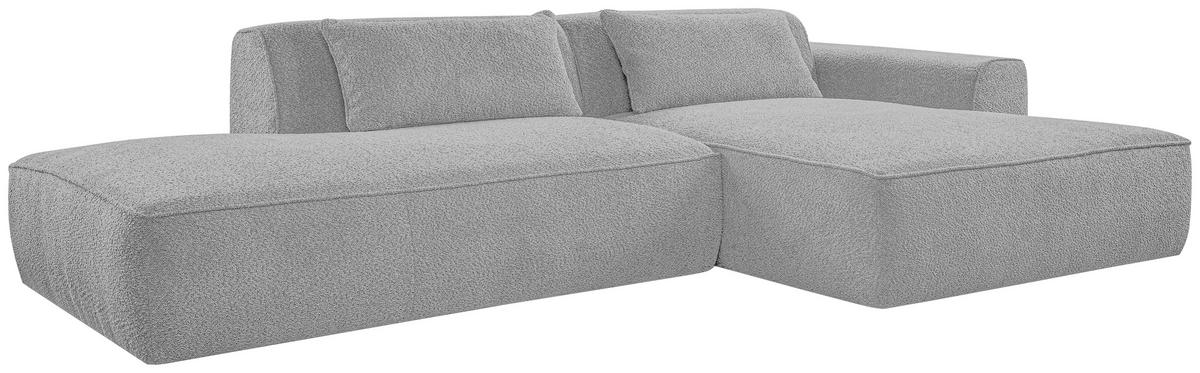 ECKSOFA BILLUND Grau Cord Nierenkissen  - Schwarz/Grau, KONVENTIONELL, Kunststoff/Textil (294/165cm) - Livetastic