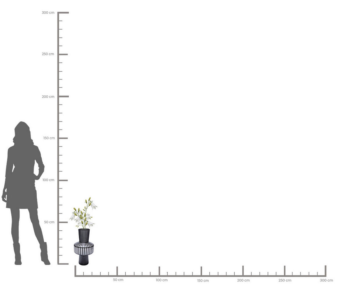 VASE 42 cm  - Hellgrau/Schwarz, Design, Glas (23/42/23cm)