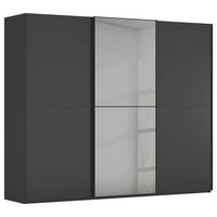 SCHWEBETÜRENSCHRANK 271/223/68 cm 3-türig Graphitfarben  - Graphitfarben, KONVENTIONELL, Glas/Holzwerkstoff (271/223/68cm) - Novel