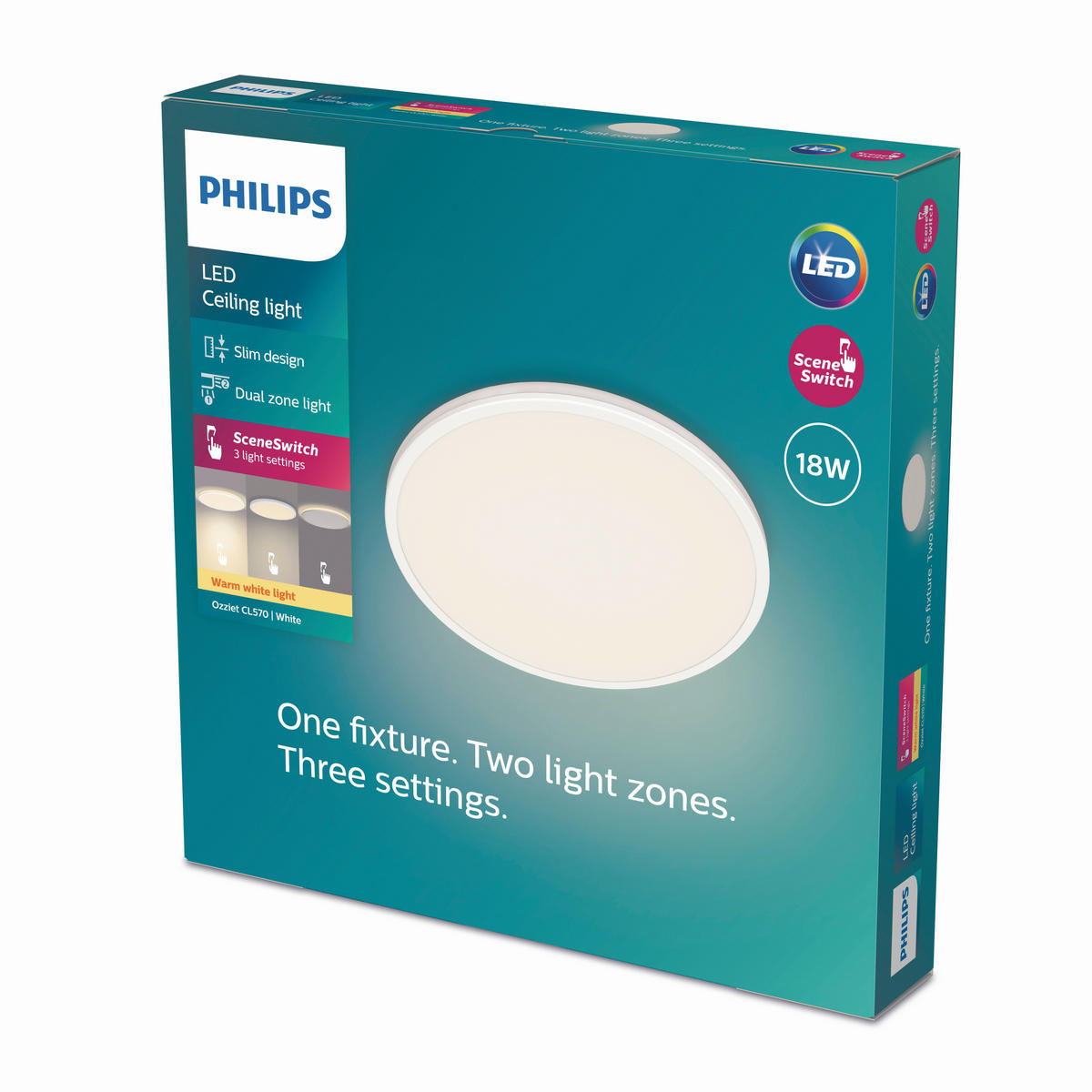 LED-DECKENLEUCHTE Ozziet   - Weiß, Basics, Kunststoff (4,5/30/4,5cm) - Philips
