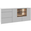 SIDEBOARD Weiss, Wildeiche  192/84/45 cm  - Wildeiche/Weiss, Design, Glas/Holz (192/84/45cm) - Voglauer