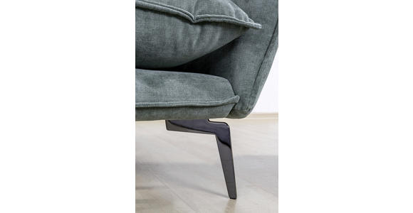 ECKSOFA in Webstoff Grün  - Schwarz/Grün, Design, Textil/Metall (165/338cm) - Hom`in