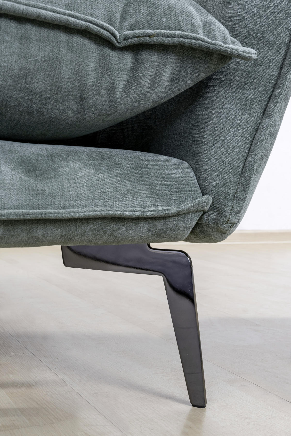 ECKSOFA Anthrazit Webstoff  - Anthrazit/Schwarz, Design, Textil/Metall (165/338cm) - Livetastic