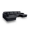 WOHNLANDSCHAFT in Lederlook Schwarz  - Silberfarben/Schwarz, Design, Leder/Metall (197/303/148cm) - MID.YOU