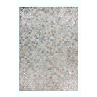 FLACHWEBETEPPICH 80/150 cm Rocket 410 Grau / Silber Grau, Silberfarben  - Silberfarben/Grau, KONVENTIONELL, Leder/Textil (80/150cm)