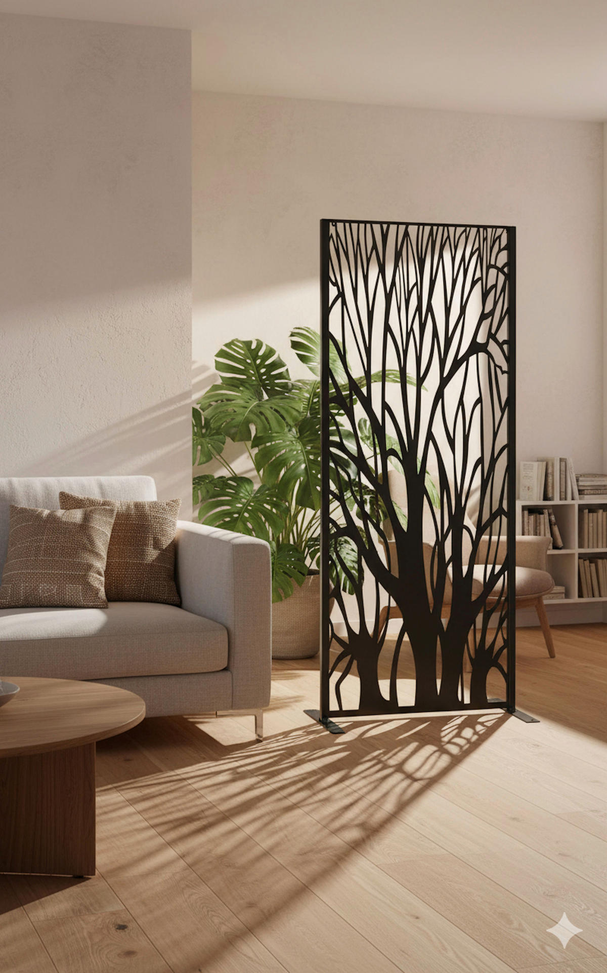 SICHTSCHUTZ - Schwarz, MODERN, Metall (50/150cm) - Prestige Home