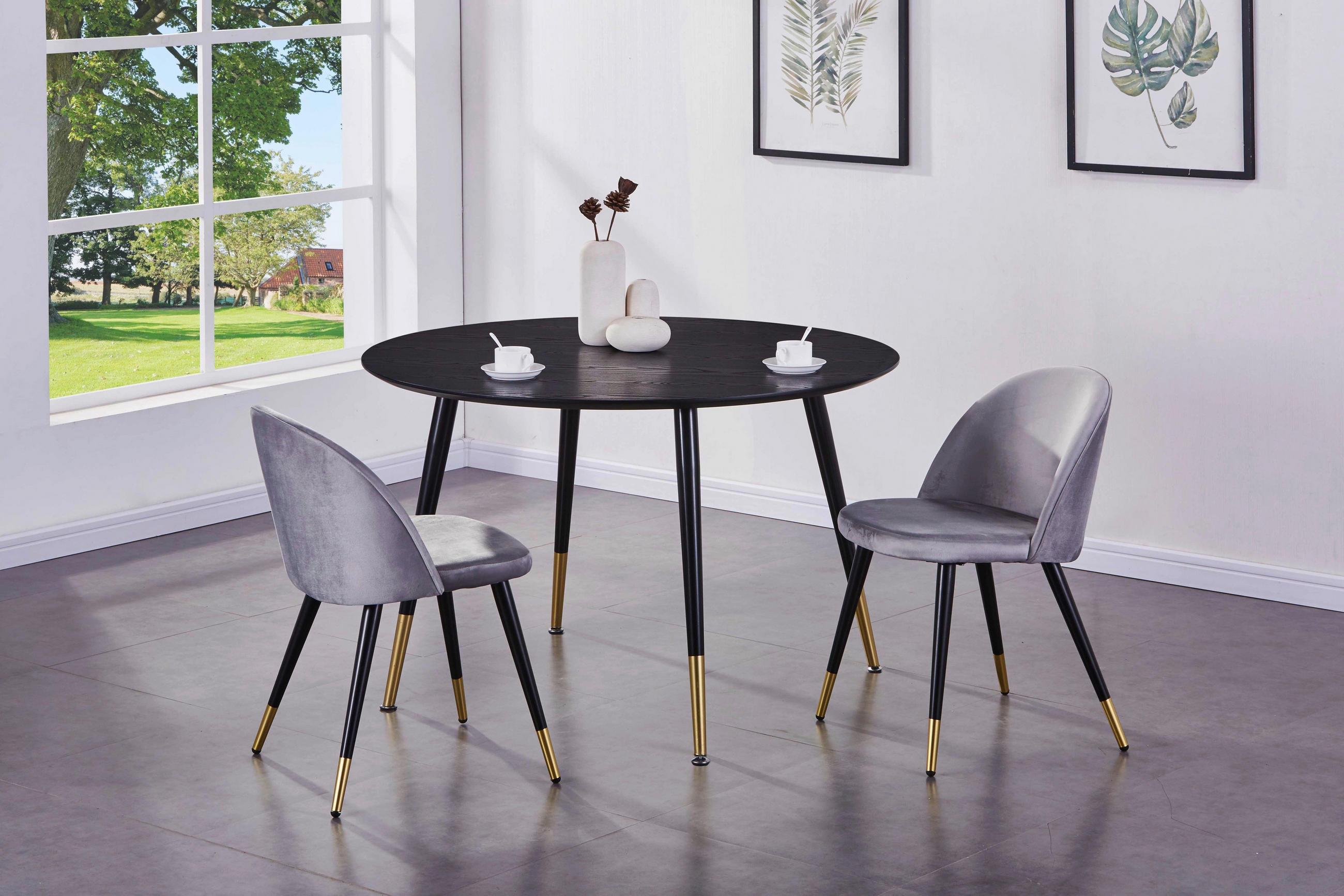 MATBORD i metall, trämaterial 115/115/75 cm   - mässingsfärgad/svart, Design, metall/trämaterial (115/115/75cm) - Livetastic