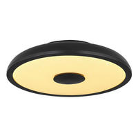 DECKENLEUCHTE 18 W  28/5,5 cm    - Opal/Schwarz, Basics, Kunststoff (28/5,5cm) - Globo