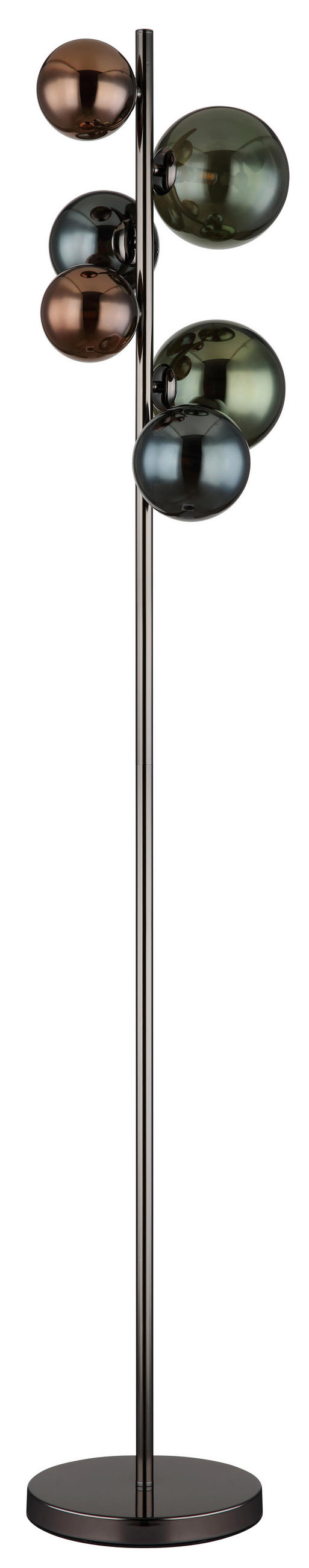 LED-STEHLEUCHTE RIHA 28,5/26,5/155 cm   - Petrol/Schwarz, Design, Glas/Kunststoff (28,5/26,5/155cm) - Globo