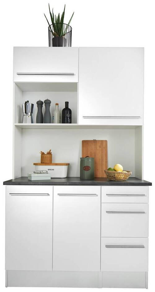 BUFFET 120/211/60 cm  in Weiß Hochglanz  - Weiß Hochglanz/Silberfarben, LIFESTYLE, Holzwerkstoff/Kunststoff (120/211/60cm) - MID.YOU