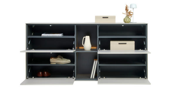 SCHUHSCHRANK VOLEO RENO  in 170/81/41 cm  - Kaschmir/Graphitfarben, Design, Holzwerkstoff (170/81/41cm) - Voleo