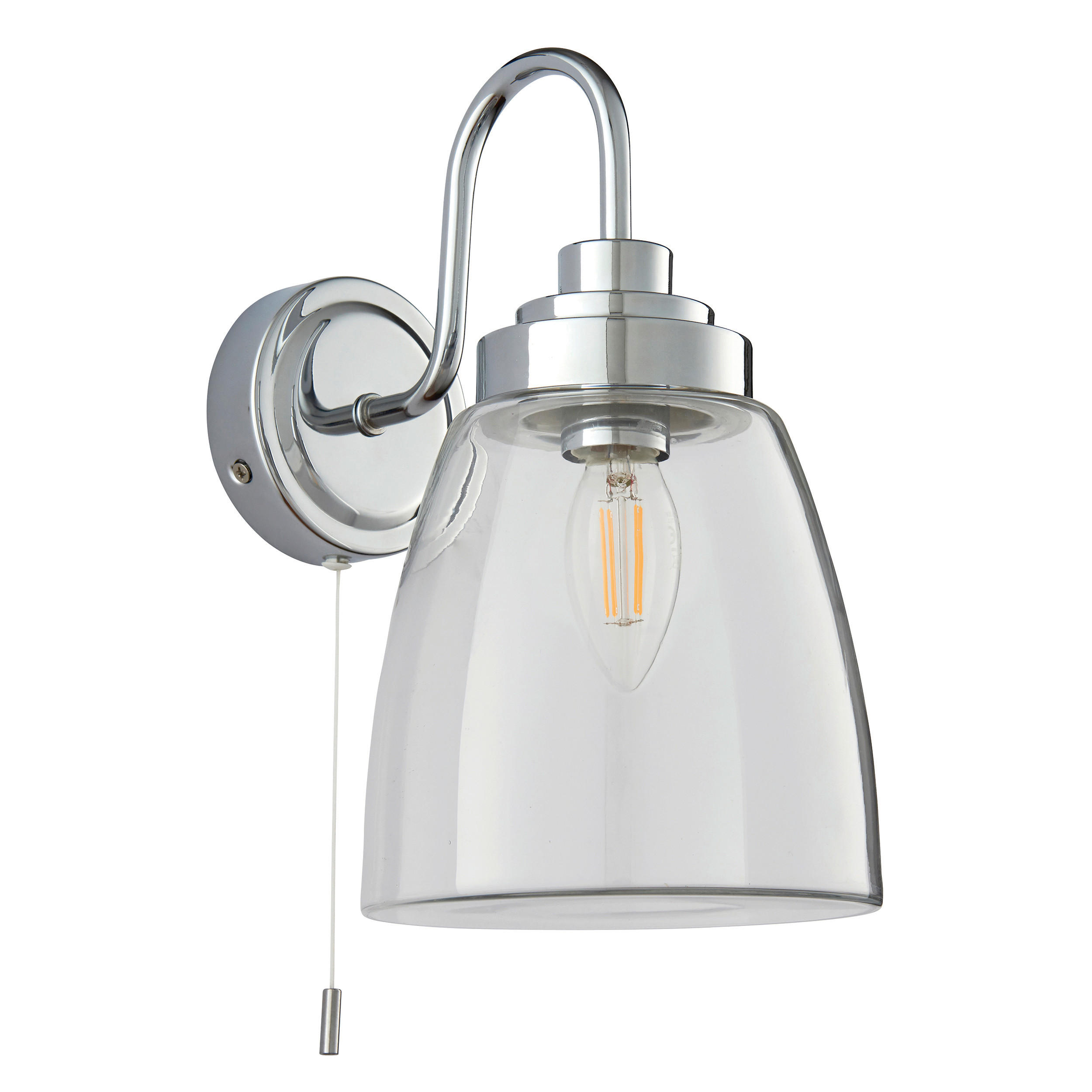 BADEZIMMER-WANDLEUCHTE Endon Ashbury 15/27 cm   - Klar/Messingfarben, KONVENTIONELL, Glas (15/27cm) - ENDON