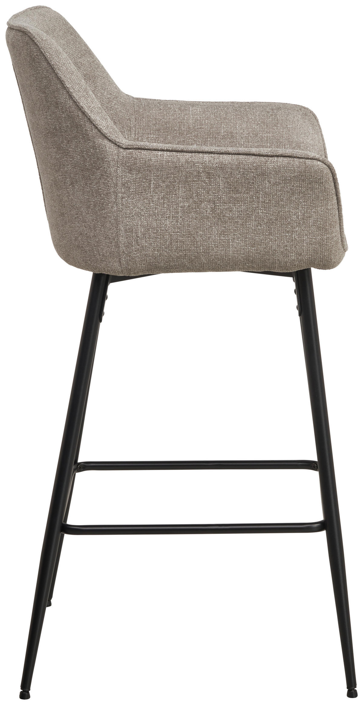 BARHOCKER in Schwarz, Taupe  - Taupe/Schwarz, KONVENTIONELL, Holz/Textil (57/105/57cm) - MID.YOU