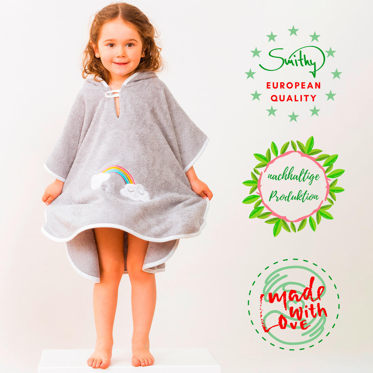 KAPUZENBADETUCH    - Grau, Basics, Textil (70/55cm)