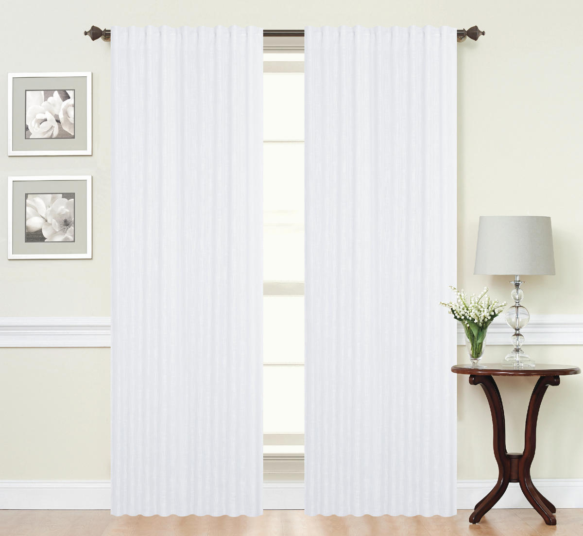 FERTIGVORHANG halbtransparent  - Weiß, Basics, Textil (140/245cm)