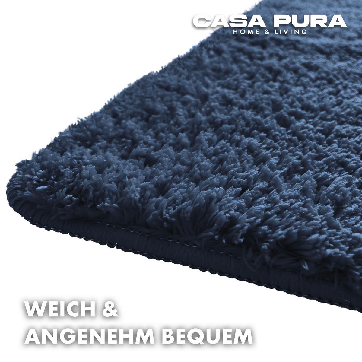 BADEMATTE SKY Dunkelblau 80/150 cm  - Dunkelblau, Basics, Kunststoff/Textil (80/150cm) - Floordirekt