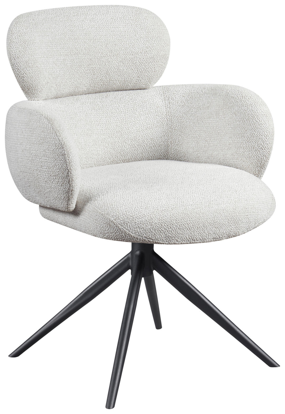 ARMLEHNSTUHL  in Eisen Webstoff  - Creme/Schwarz, Design, Textil/Metall (64/88/62cm) - Novel