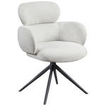 ARMLEHNSTUHL  in Eisen Webstoff  - Creme/Schwarz, Design, Textil/Metall (64/88/62cm) - Novel