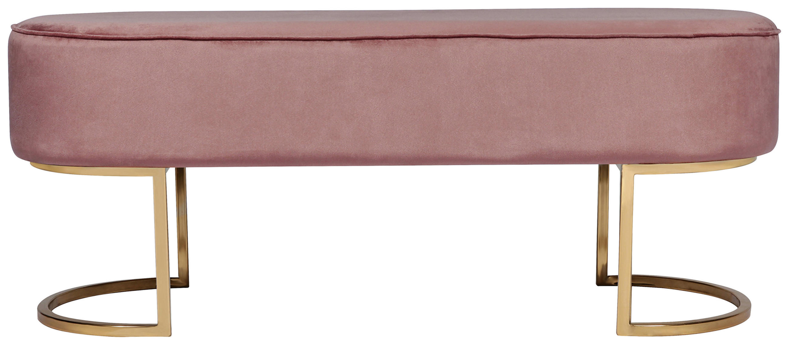 SITZBANK Holz, Metall, Textil, Holzwerkstoff Altrosa  - Goldfarben/Altrosa, Design, Holz/Holzwerkstoff (105/41/40cm) - Kayoom