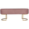 SEDACÍ LAVICE, dřevo, kov, textil, kompozitní dřevo, 105/41/40 cm - starorůžová/barvy zlata, Design, kov/dřevo (105/41/40cm) - MID.YOU
