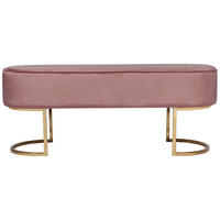 SITZBANK Holz, Metall, Textil, Holzwerkstoff Altrosa  - Goldfarben/Altrosa, Design, Holz/Holzwerkstoff (105/41/40cm) - Kayoom