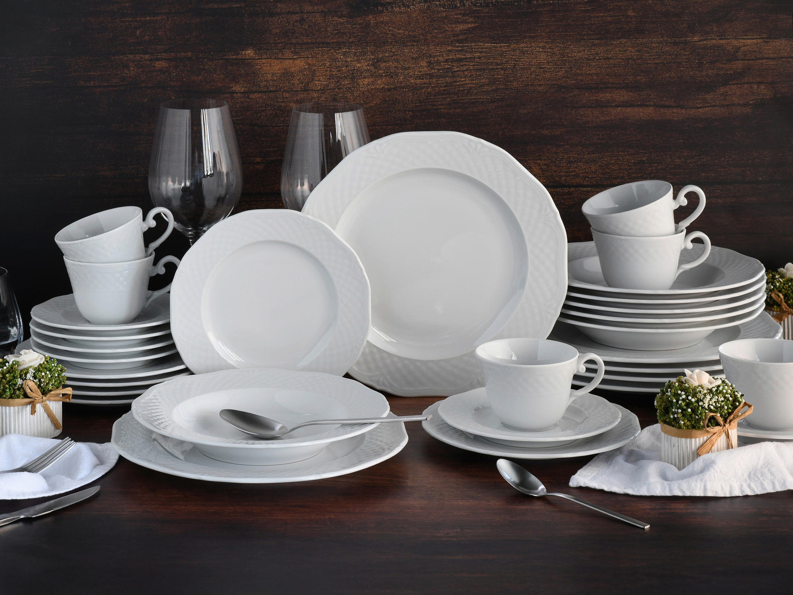 KOMBISERVICE Arianne Weiss 30-teilig - Weiß, Basics, Keramik - Creatable