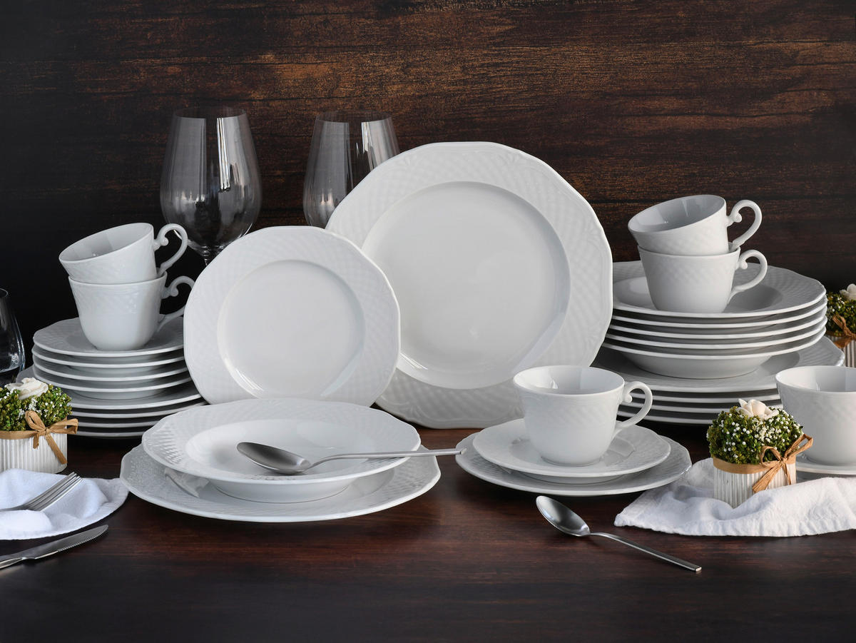 KOMBISERVICE Weiß Arianne Weiss 30-teilig 6 Personen  - Weiß, Basics, Keramik - Creatable