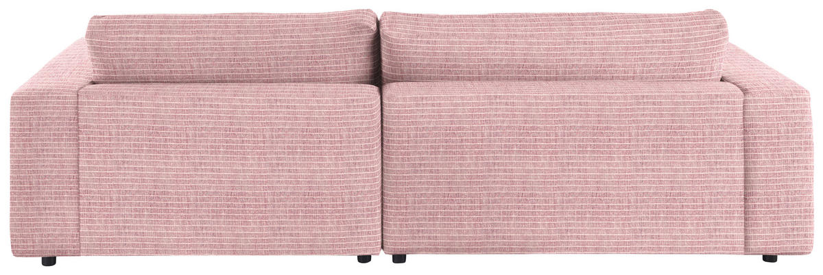 ECKSOFA in Chenille Rosa  - Schwarz/Rosa, Design, Kunststoff/Textil (270/190cm) - Lomoco