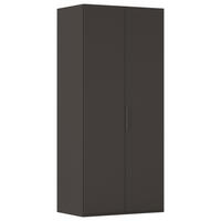 DREHTÜRENSCHRANK 101/223/61 cm,  in Graphitfarben, 2-türig  - Graphitfarben, Basics, Holzwerkstoff/Metall (101/223/61cm) - Novel