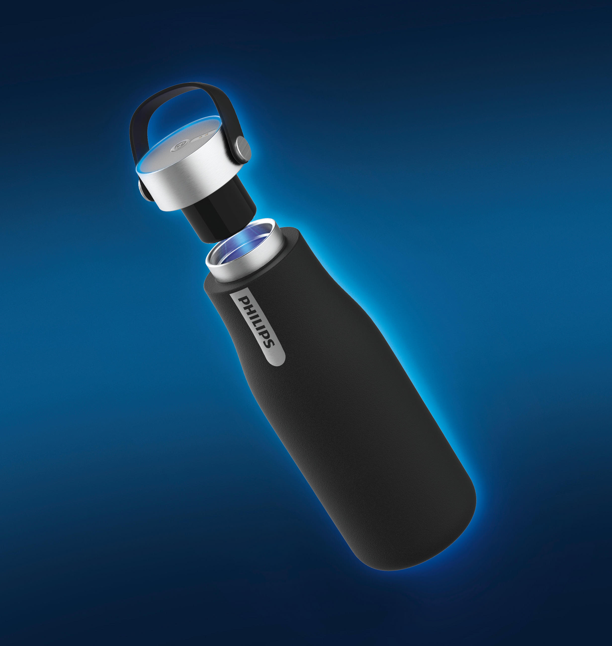 TRINKFLASCHE 0,59 l  - Schwarz, Basics, Metall (8,1/8,1/23cm) - Philips