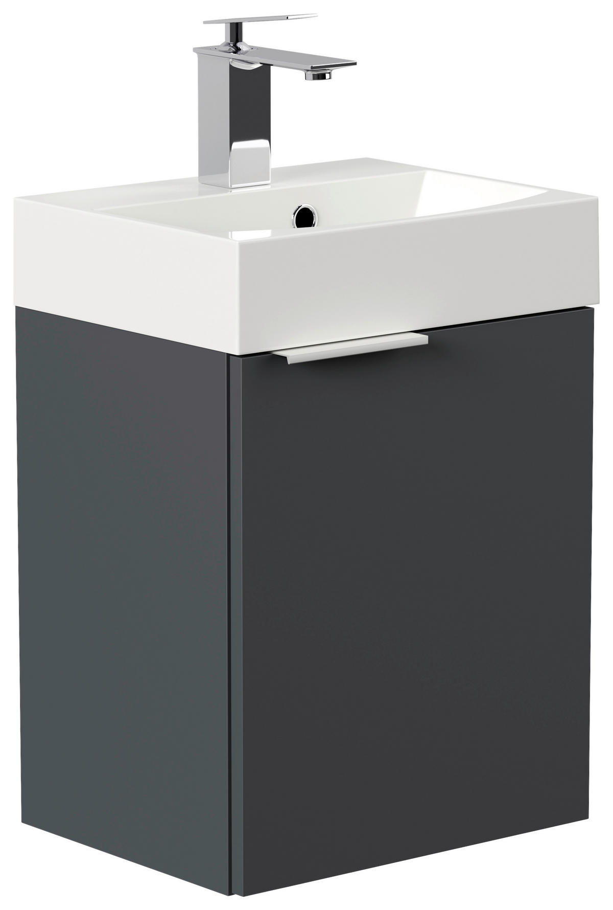 GÄSTEBAD - Silberfarben/Graphitfarben, MODERN, Holzwerkstoff/Stein (40cm) - MID.YOU