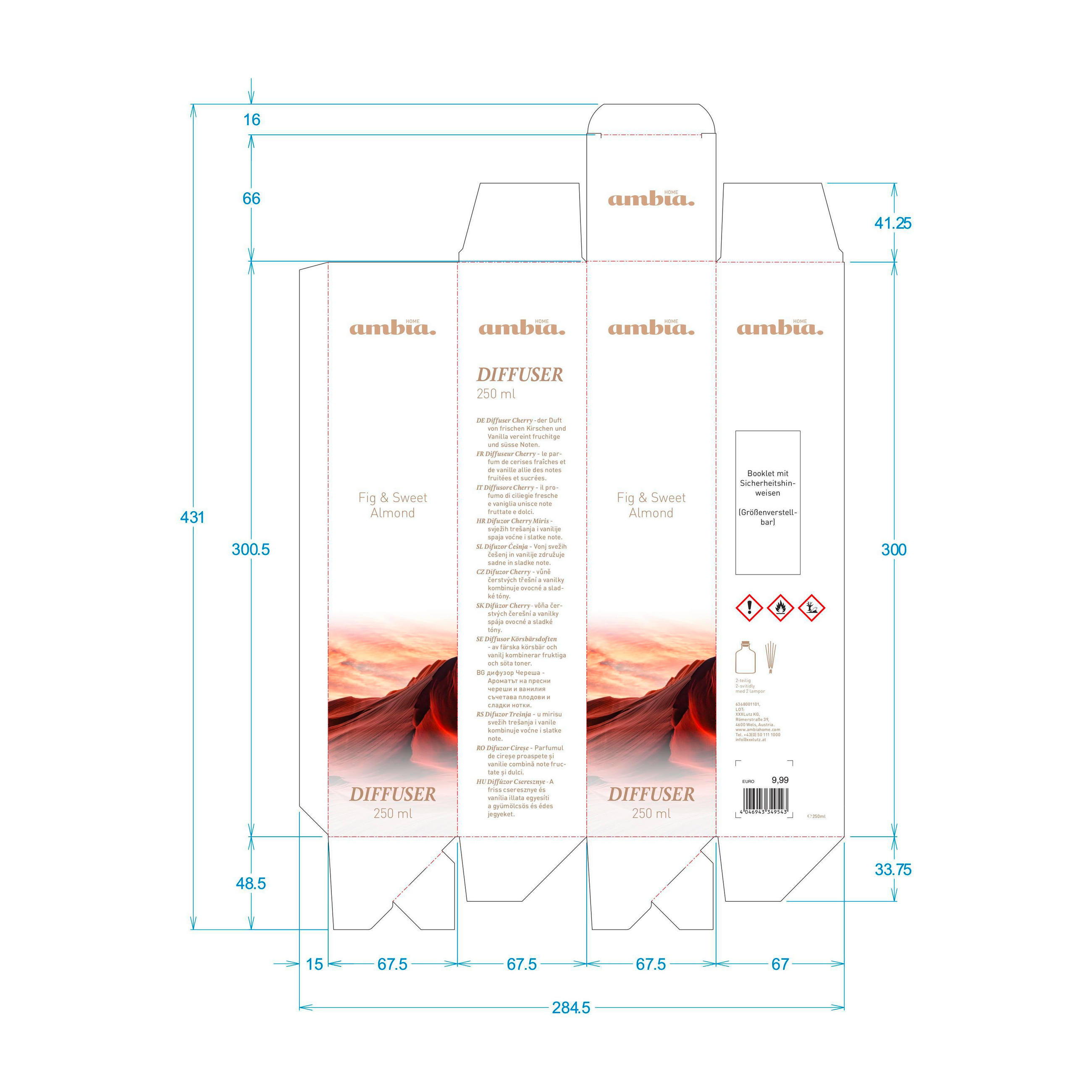 RAUMDUFT  - Grauweiß, Basics, Glas (100ml) - Ambia Home