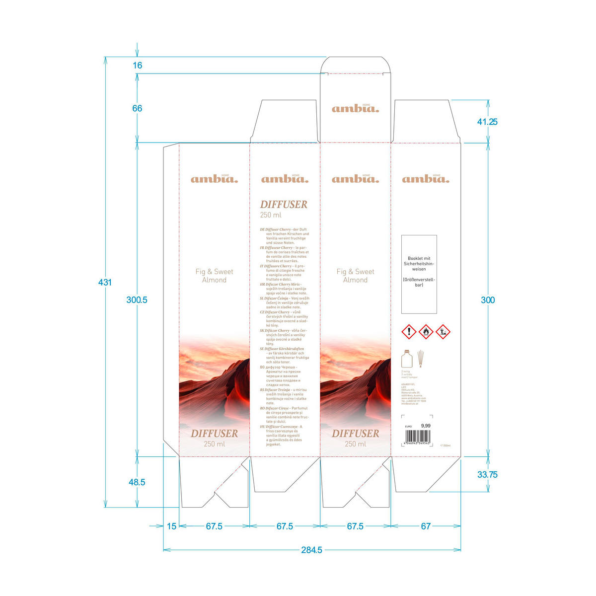 RAUMDUFT  - Grauweiß, Basics, Glas (100ml) - Ambia Home