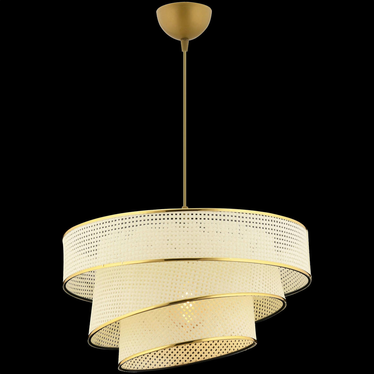 HÄNGELEUCHTE 40/72 cm   - Goldfarben/Weiß, Design, Textil/Metall (40/72cm) - P & B