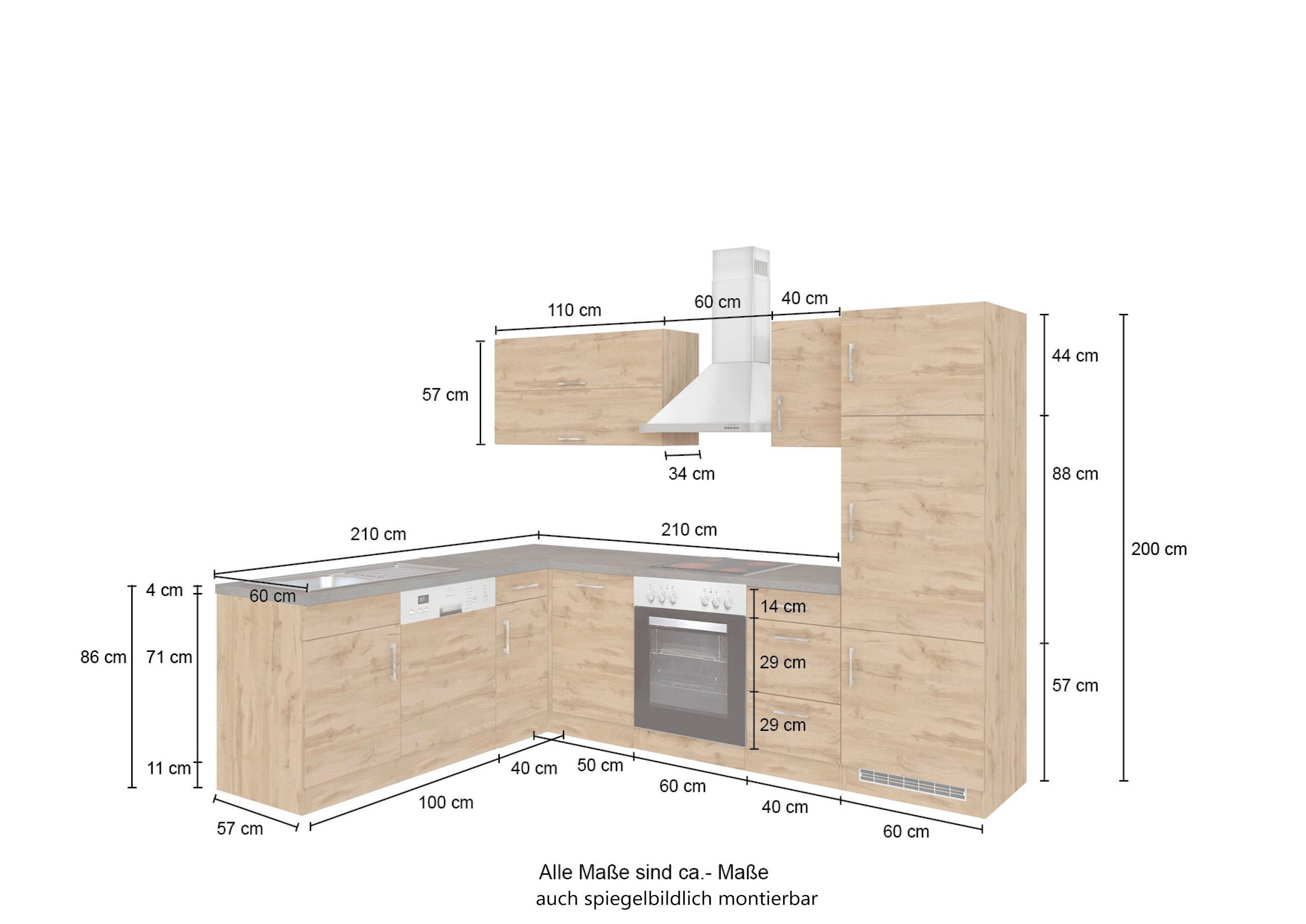 Thumbnail - Held Eckküche, Anthrazit, Holzwerkstoff, nur wie online abgebildet bestellbar, 270x210 cm, in den Filialen individuell p...