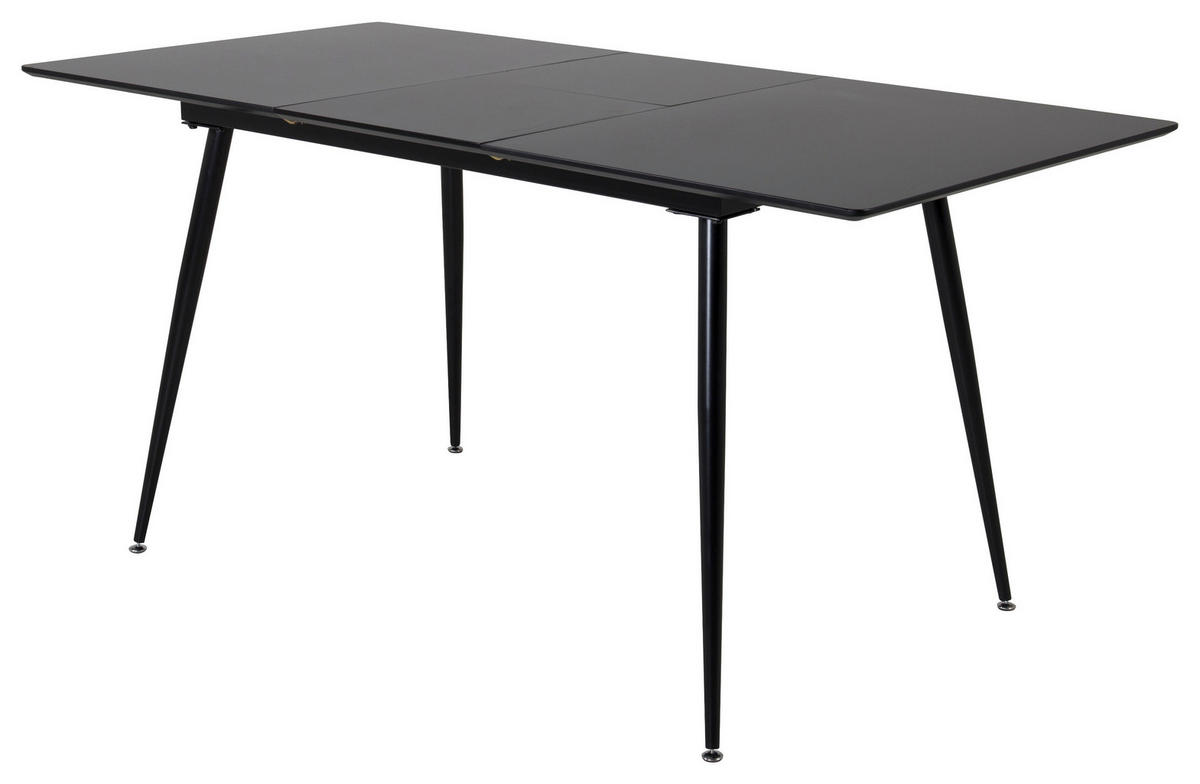 ESSTISCH furniert rechteckig Schwarz  - Schwarz, Design, Holzwerkstoff/Metall (120/90/75cm) - Livetastic