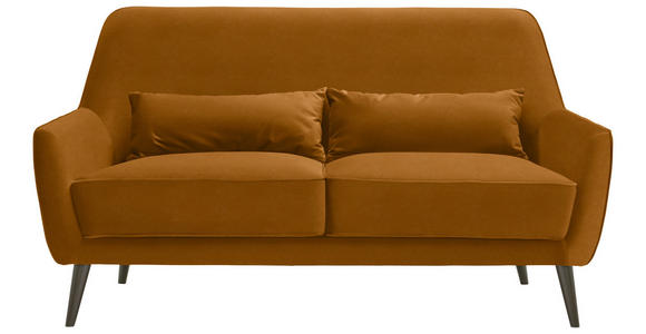 3-SITZER-SOFA  in Mikrofaser Gelb  - Gelb/Schwarz, Trend, Holz/Textil (160/86/80cm) - Carryhome