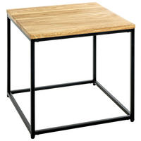BEISTELLTISCH 45/45/45 cm Eiche massiv Schwarz, Eichefarben quadratisch  - Eichefarben/Schwarz, Design, Holz/Metall (45/45/45cm)