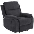 FERNSEHSESSEL Lesesessel  mit Relaxfunktion Chenille Dunkelgrau  - Dunkelgrau/Schwarz, KONVENTIONELL, Textil/Metall (89,5/98/95cm) - Carryhome