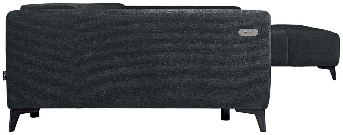 ECKSOFA  in Chenille Dunkelgrau  279/222 cm  - Dunkelgrau/Schwarz, KONVENTIONELL, Kunststoff/Textil (279/222cm) - Hom`in