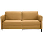 3-SITZER-SOFA Latina in Echtleder Senfgelb   - Senfgelb/Schwarz, Design, Leder/Metall (190/84/99cm) - Dieter Knoll