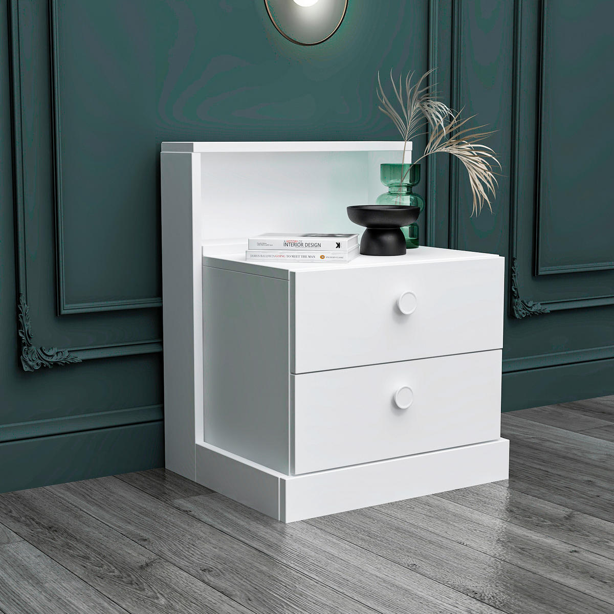 NACHTTISCH 49/62/42 cm  - Weiß, Design, Holzwerkstoff (49/62/42cm) - Livetastic