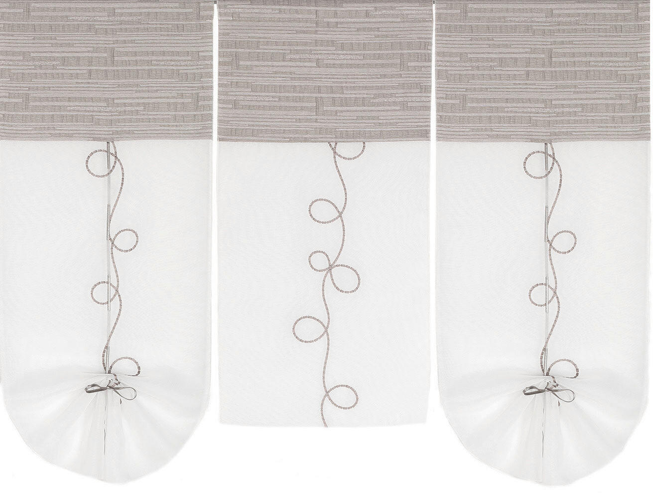 KURZGARDINE 3ER SET   90/80 cm   - Taupe/Beige, KONVENTIONELL, Textil (90/80cm)