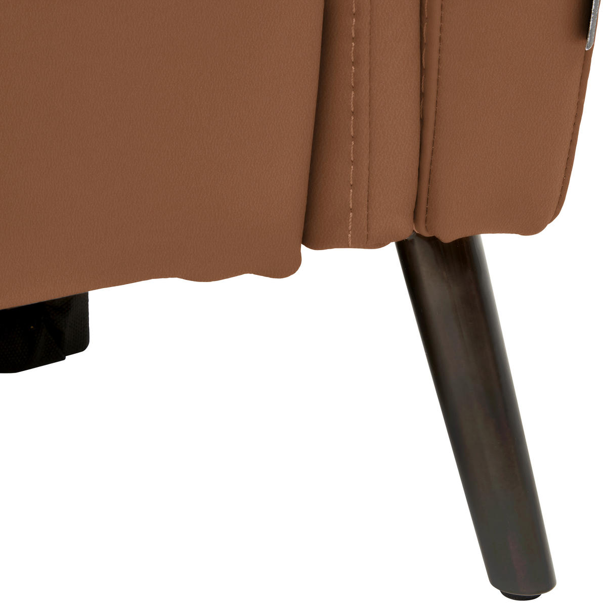 3-SITZER-SOFA Echtleder Cognac  - Cognac/Schwarz, Design, Leder/Metall (210/79/104cm) - Belluti