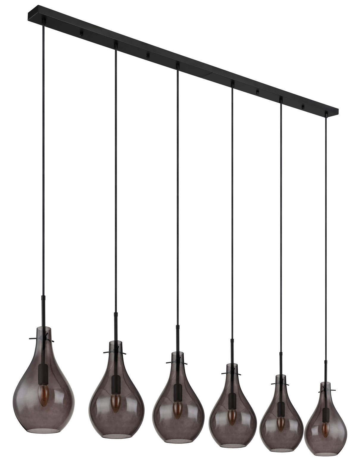 VISEČA SVETILKA     140/18/120 cm         E14 - črna, Design, kovina/steklo (140/18/120cm) - Globo