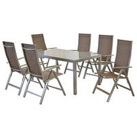 GARTENSET 7-teilig Aluminium 7-teilig  - Taupe/Silberfarben, MODERN, Textil/Metall - Gardenson
